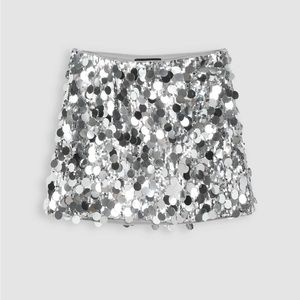Sequin Mid Waist Mini Skirt